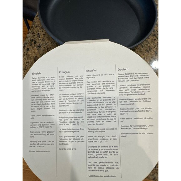 Swiss Diamond Fry Sauté Pan 11" (28cm) Black 6428 Switzerland - Picture 4 of 10